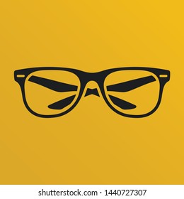 Black vector stylish glasses icon. EPS 10 
