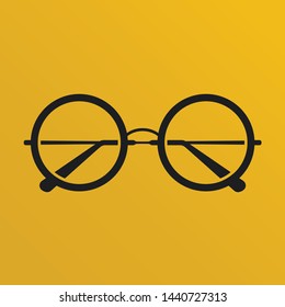 Black vector stylish glasses icon. EPS 10 