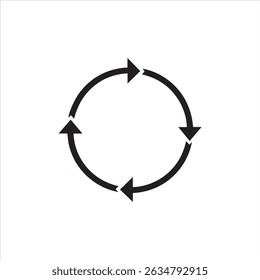 black vector symbol of trash can with recovery arrow