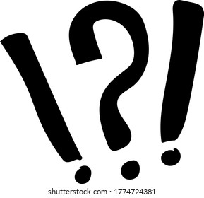 Black vector symbols exclamation mark and questions linart