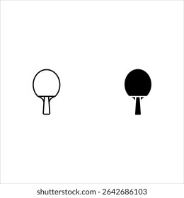 Black vector table tennis set icon isolated