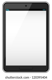 Black Vector Tablet - Realistic vector tablet with blank screen isolated on white background.