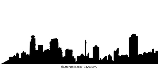 Black Vector Tel Aviv Silhouette Skyline Stock Vector (Royalty Free ...