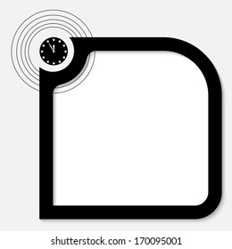 black vector text box for any text with clock
