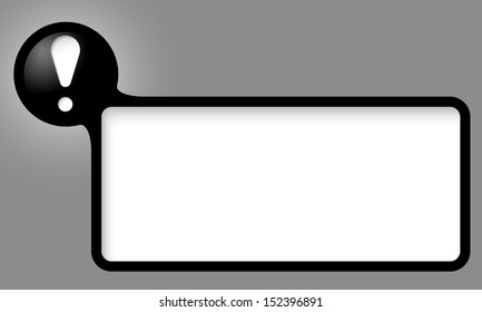 black vector text frame with exclamation mark