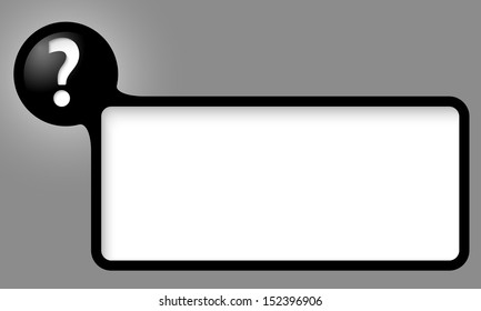 black vector text frame with question mark