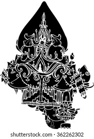 black vector of thai art design 