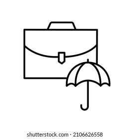 black vector thin line professional indemnity insurance icon