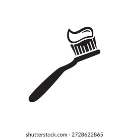 Escova de dentes preta vetor e ícone dentário pasta de dente