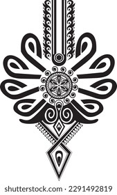 Black, vector tradicional highlander motif