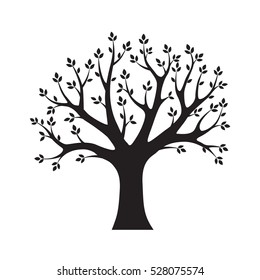 Black vector Tree. Vector Illustration. Park and Nature.