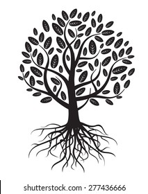 Black Vector Tree Roots Stock Vector (Royalty Free) 277436666 ...