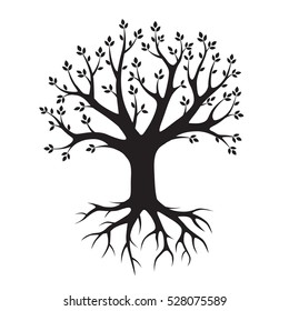 Whole Black Tree Roots Isolated White Stock Vector (Royalty Free ...