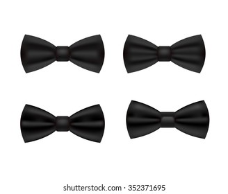 Black vector tuxedo bow ties abstract set