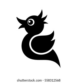 Black vector tweet bird icon isolated
