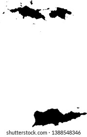 Black vector of the United States Virgin Islands, USA