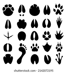 black vector various kinds of living creature footprints