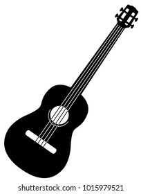 Black Vector Of The Venezuelan 4 Stringw Instrument Called Cuatro