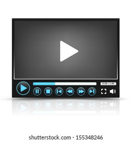 Black Vector Video Player Interface