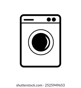 Icono negro de la lavadora del Vector