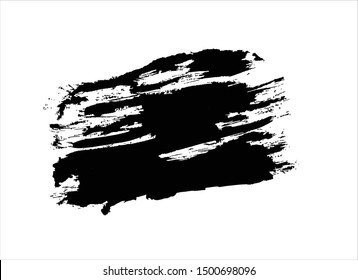 black vector watercolor paint stroke background