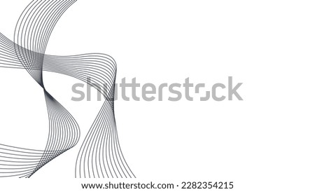 Black vector waves on white background. Editable stroke