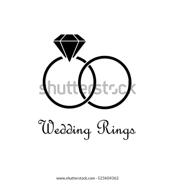 Black Vector Wedding Rings Black Silhouette Stock Vector (Royalty Free ...