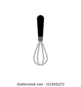 Black vector whisk icon on white background