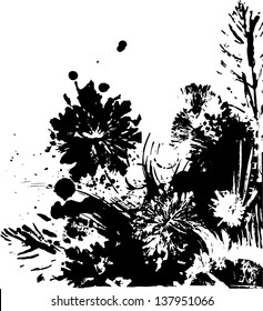 black vectorfloristic background