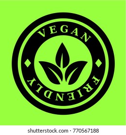 black vegan friendly logo vector design