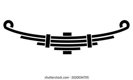 black vehicle leaf spring vector illustration on white background