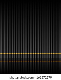 Black velvet curtain vector background.