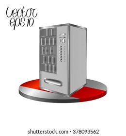 Black Vending Machines for The Sale of Drinks. Vector Illustration