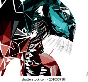 Arte de Venecia Negra Dibujo Azul Rojo
