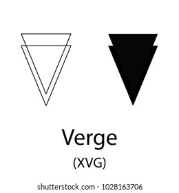 Black verge cryptocurrency symbol isolated on white background