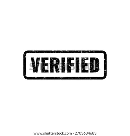Black verified stamp for document and information authenticity