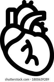 versión en negro icono de corazón humano