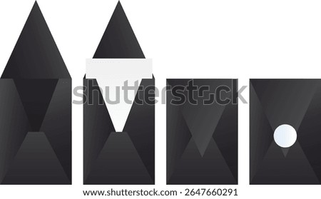 Black Vertical Beak Envelope Mockup. Elegant Stationery for Formal Invitations