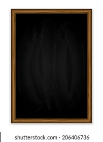 Black vertical chalkboard isolated on white background, illustration.