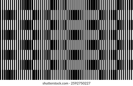 black vertical column strip background with lines as seamless repeat pattern, replete image design for fabric printing, checkerboard, chessboard