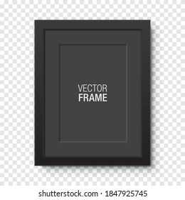 Black Vertical Frame Passepartout Hanging On Stock Vector (Royalty Free