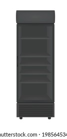 Black vertical fridge. vector illustration