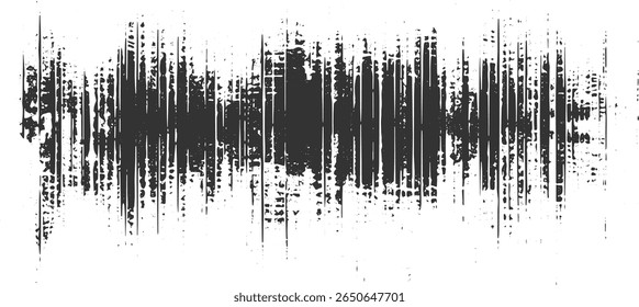 Líneas de Vertical negras sobre fondo blanco con un efecto de textura grunge que crea un patrón angustiado.