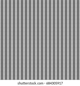 Black vertical lines on white background. Striped endless wallpaper. Seamless surface pattern. Infinite symmetrical linear ornament. Line stripes motif. Vector swatch. 