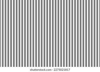 Black vertical lines seamless pattern on white background. Vector illustration for web design or print for fabric, packaging, scrapbook, wallpaper, wrapping paper. Abstract monochrome background.