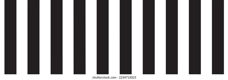 Bandas verticales negras sobre fondo blanco. Patrón de líneas rectas para el fondo y la plantilla de fondo. Líneas realistas con textura de rayas repetidas. Fondo geométrico simple, ilustración vectorial