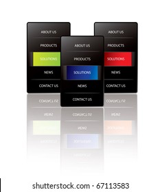 Black vertical web menu