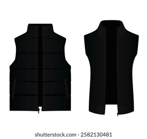 Black  vest set. vector illustration