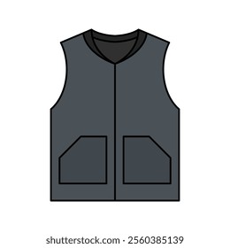 Black Vest, A solid black vest with minimal details, suitable for casual or tactical use.