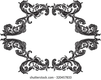 Black victorian frame on white